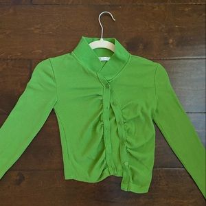 Green bottom up Zara top; size small